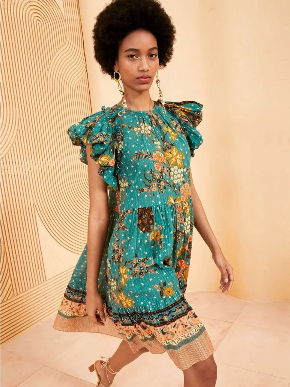 Ulla Johnson' Teal Hummingbird Etta Dress size 6